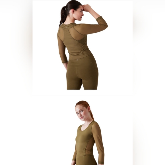 Athleta Crop Top Mesh Sleeves - Picture 5 of 5